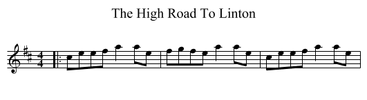 The High Road To Linton - staff notation
