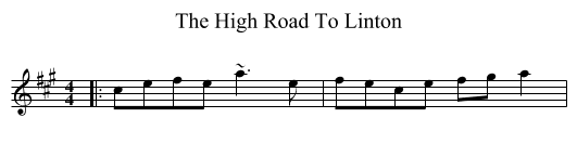 The High Road To Linton - staff notation