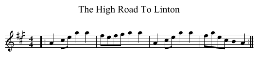 The High Road To Linton - staff notation