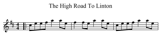 The High Road To Linton - staff notation