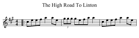 The High Road To Linton - staff notation