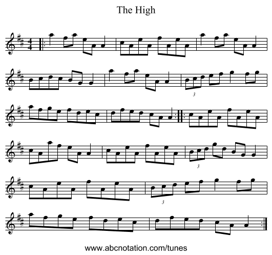 The High - staff notation