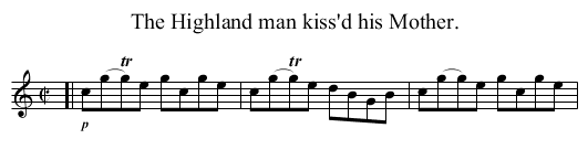 The Highland man kiss'd his Mother. - staff notation