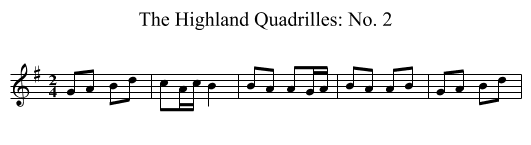 The Highland Quadrilles: No. 2 - staff notation