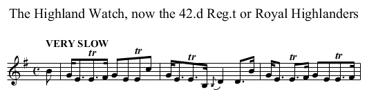 The Highland Watch, now the 42.d Reg.t or Royal Highlanders - staff notation