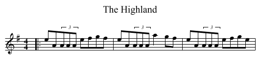 The Highland - staff notation