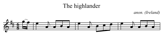 The highlander - staff notation
