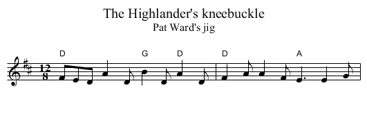 The Highlander's kneebuckle - staff notation