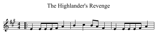 The Highlander's Revenge - staff notation