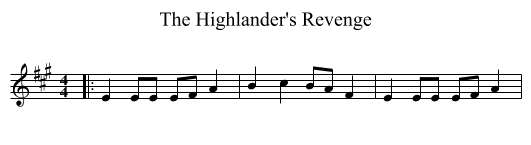 The Highlander's Revenge - staff notation