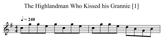 The Highlandman Who Kissed his Grannie [1] - staff notation