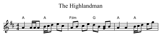 The Highlandman - staff notation