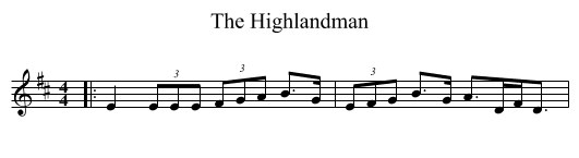 The Highlandman - staff notation