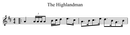 The Highlandman - staff notation