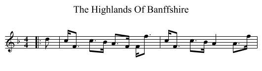 The Highlands Of Banffshire - staff notation
