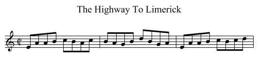 The Highway To Limerick - staff notation