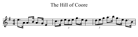The Hill of Coore - staff notation