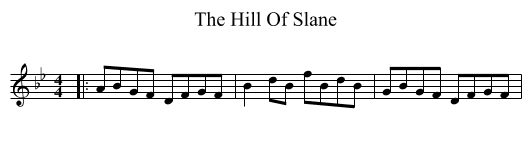 The Hill Of Slane - staff notation