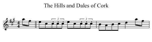 The Hills and Dales of Cork - staff notation
