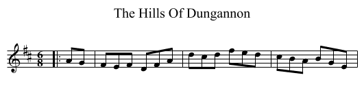 The Hills Of Dungannon - staff notation