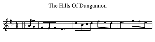 The Hills Of Dungannon - staff notation