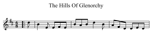 The Hills Of Glenorchy - staff notation