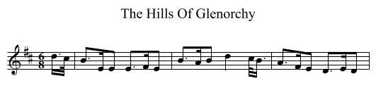 The Hills Of Glenorchy - staff notation