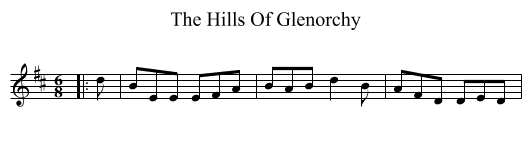 The Hills Of Glenorchy - staff notation