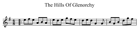 The Hills Of Glenorchy - staff notation