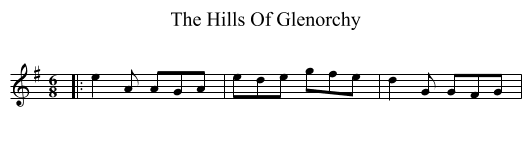 The Hills Of Glenorchy - staff notation