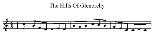 The Hills Of Glenorchy - staff notation