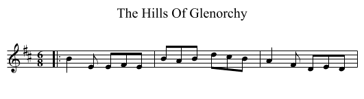 The Hills Of Glenorchy - staff notation