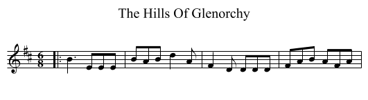 The Hills Of Glenorchy - staff notation