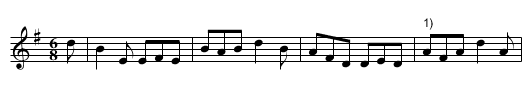 The HILLS OF GLENURCHIE - staff notation