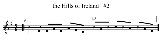 the Hills of Ireland   #2 - staff notation