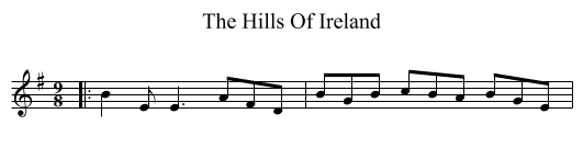 The Hills Of Ireland - staff notation