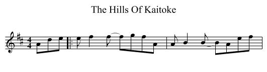 The Hills Of Kaitoke - staff notation