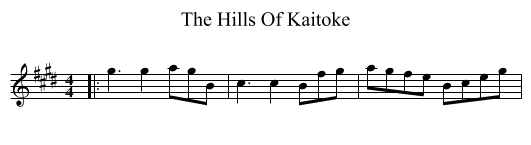 The Hills Of Kaitoke - staff notation