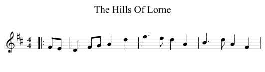 The Hills Of Lorne - staff notation