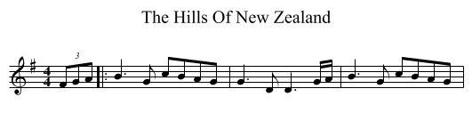 The Hills Of New Zealand - staff notation