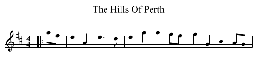 The Hills Of Perth - staff notation
