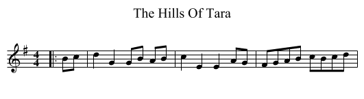 The Hills Of Tara - staff notation