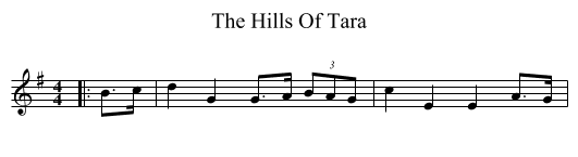 The Hills Of Tara - staff notation