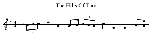 The Hills Of Tara - staff notation