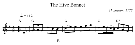The Hive Bonnet - staff notation