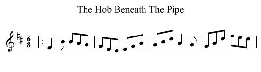 The Hob Beneath The Pipe - staff notation