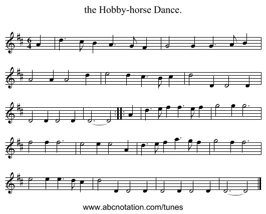 the Hobby-horse Dance. - staff notation