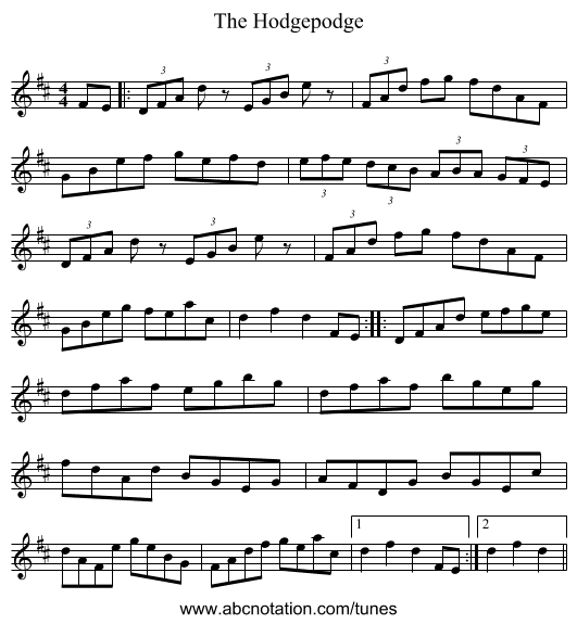 The Hodgepodge - staff notation