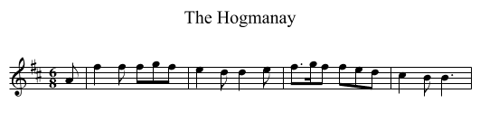 The Hogmanay - staff notation