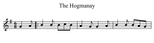 The Hogmanay - staff notation